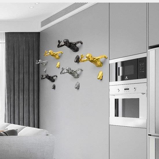 Metal Wall Art Set Of 6 Aluminium Metal Running Man Wall Hanging Home Decoration Perfect for Living