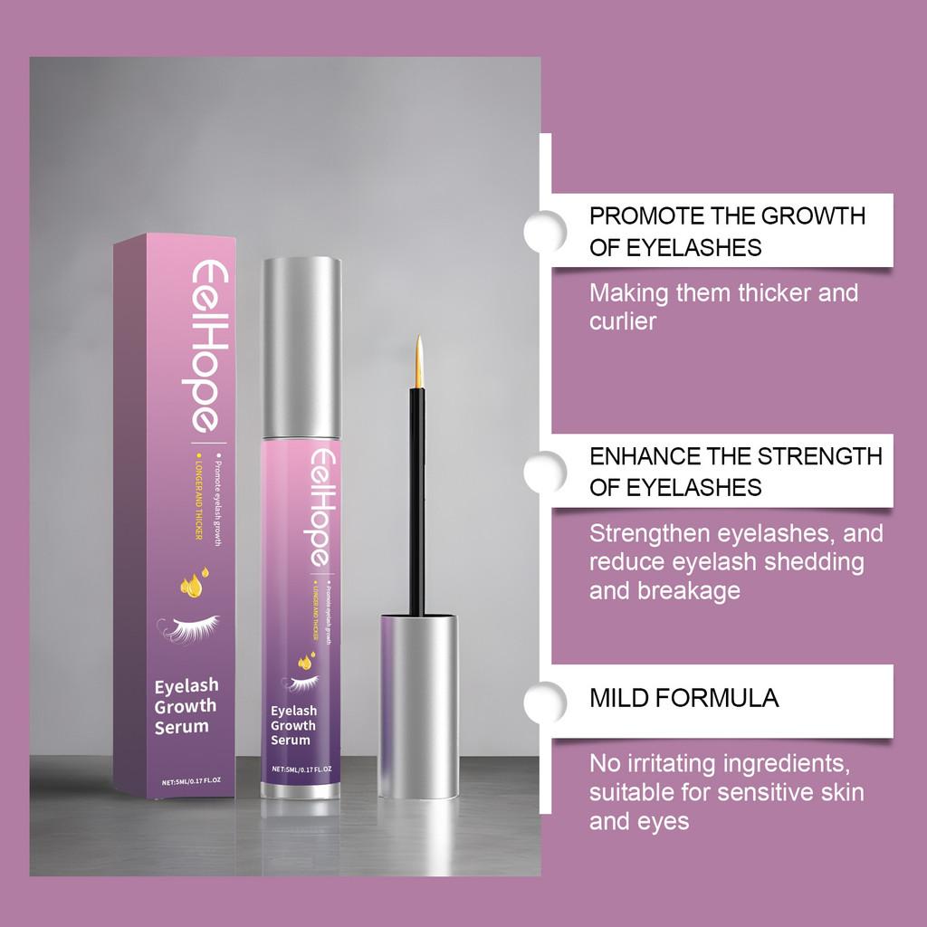 Eelhope Eyelash Serum Gentle Nourishing Sweet Natural Beautiful Curling Lengthening Hydrating Care 5ml For Beauty And Makeup