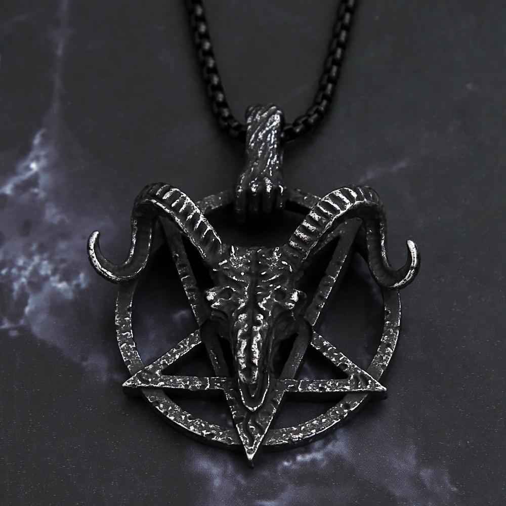 Vintage Domináns Rozsdamentes Acél Viking Fekete Bikafej Medál Nyakláncok Férfiaknak Fiúknak Személyiség Amulett Állat Ékszer Ajándék