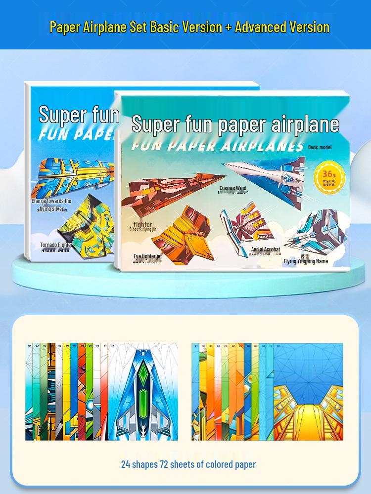 3D Colored Paper Airplane Folding Kit for Kids - Educational Toy for Creativity and Thinking Development