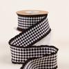 High Quality Black Border Stereo Double-Color Checked Fabric Ribbon Luxury Bow Hair Accessories and Gift Wrapping DIY Ribbon