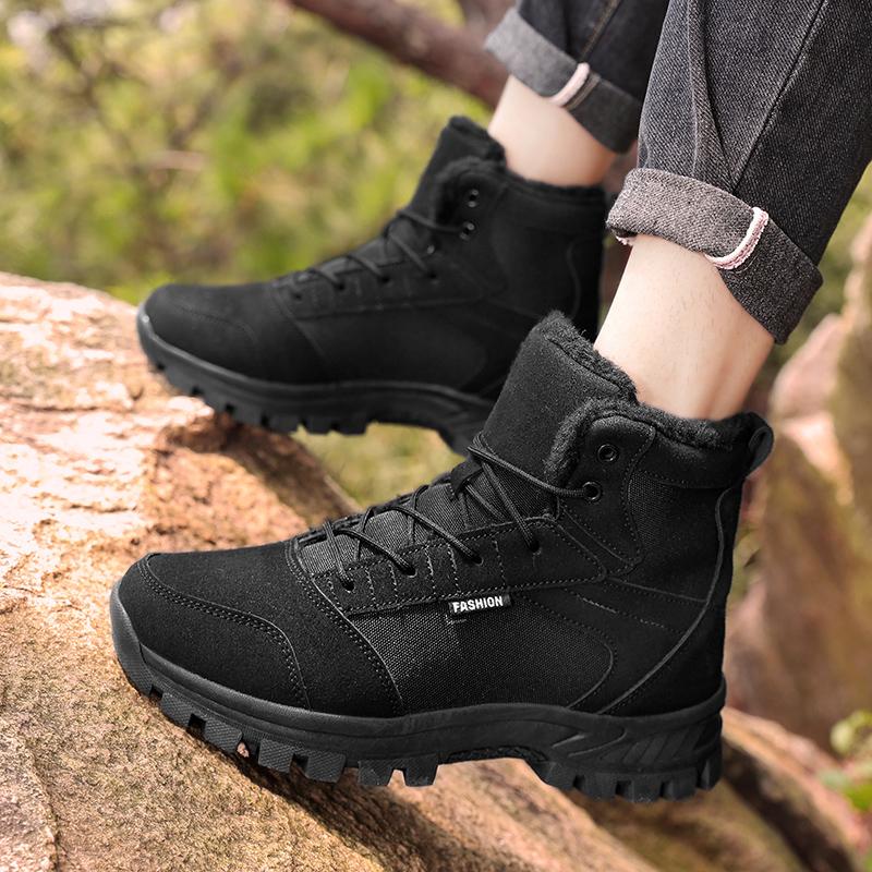 High-quality Men's Snow Boots Warm Plush Winter Boots Shoes Outdoor Snow Boots Non-slip Platform Shoes