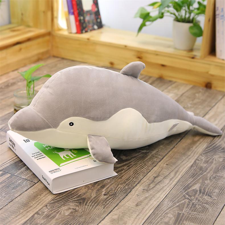 Custom 2025 Cute Giant Dolphin Pillow Soft Dolphin Plush Toy for Kids Dolphin Plush Toy Plush Animal Stuffed Toys