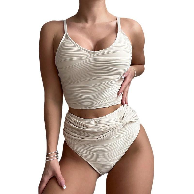 Xin Si Nian Solid Color Split Sexy Bikini Slim Women's Swimsuit
