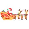 7.9ft Christmas Inflatable Santa on Sleigh with Two Reindeer, Outdoor Christmas Blow Up Decoration with Built-in LED Lights for Garden