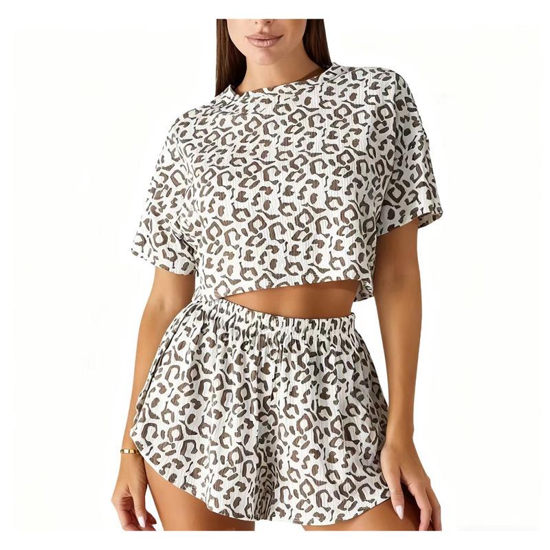 Wildberries new leopard print fashion pajamas European and American women sexy pajamas