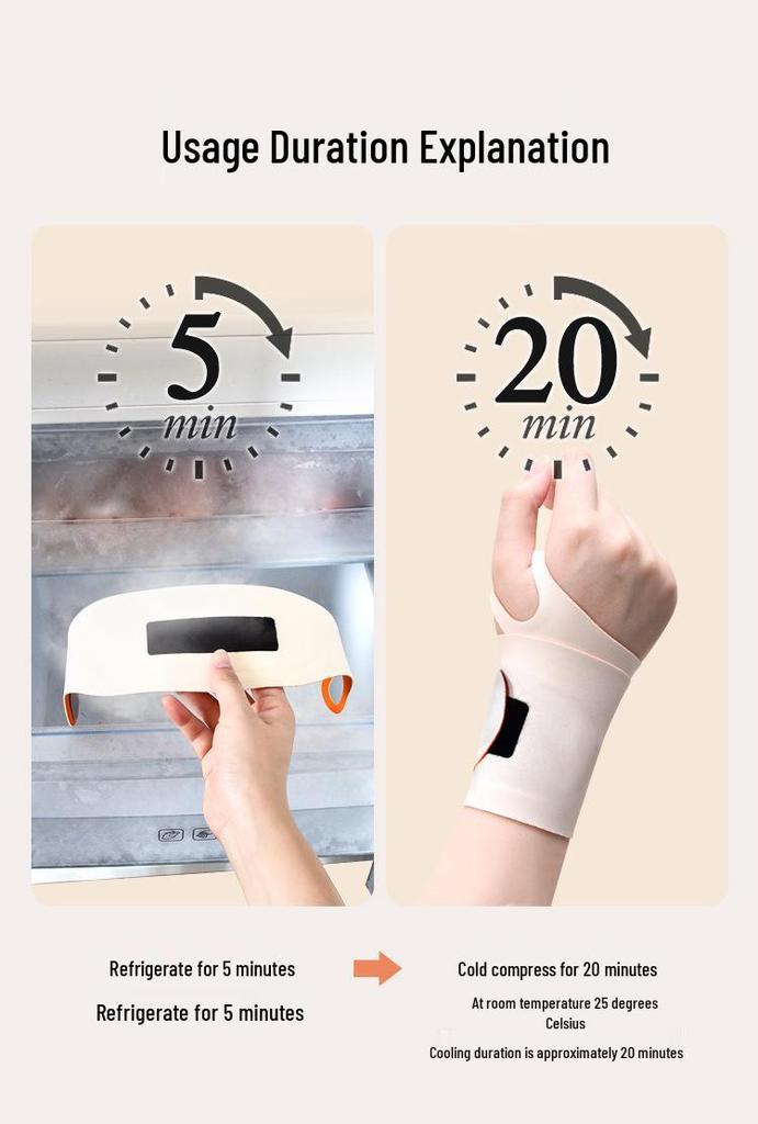 Wrist Support Gel Ice Pack for Sprain, Injury & Pain Relief