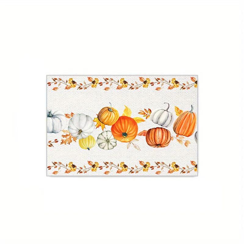 Thanksgiving Pumpkin Maple Leaf Kitchen Mat Home Entrance Doormat Decor Hallway Balcony Runners Rugs Bedroom Non-slip Floor Mat