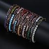 Paper Clip Splicing Tennis Bracelet Women'S Round Zircon 12 Birthstone Jewelry