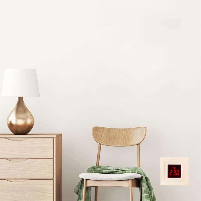 European Type Plugs In Voltmeter Digital Voltages Tester with LED Display Small Voltages Indicates Simple Installation