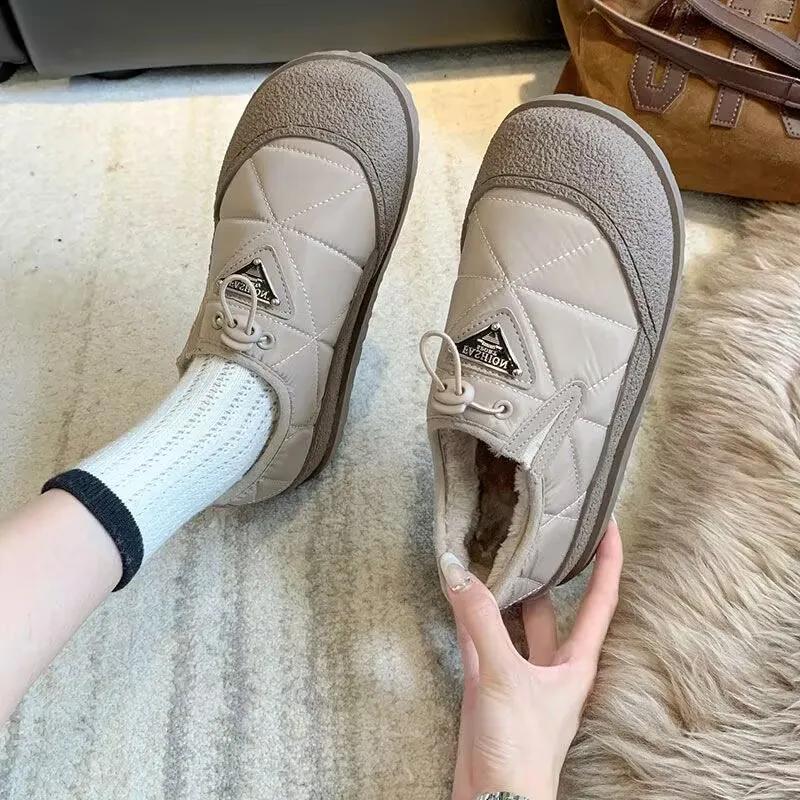 

Женские зимние теплые пушистые туфли, снежные лоферы для женщин, трендовые удобные балетки, ботильоны, повседневные уличные треккинговые ботинки для ходьбы 37