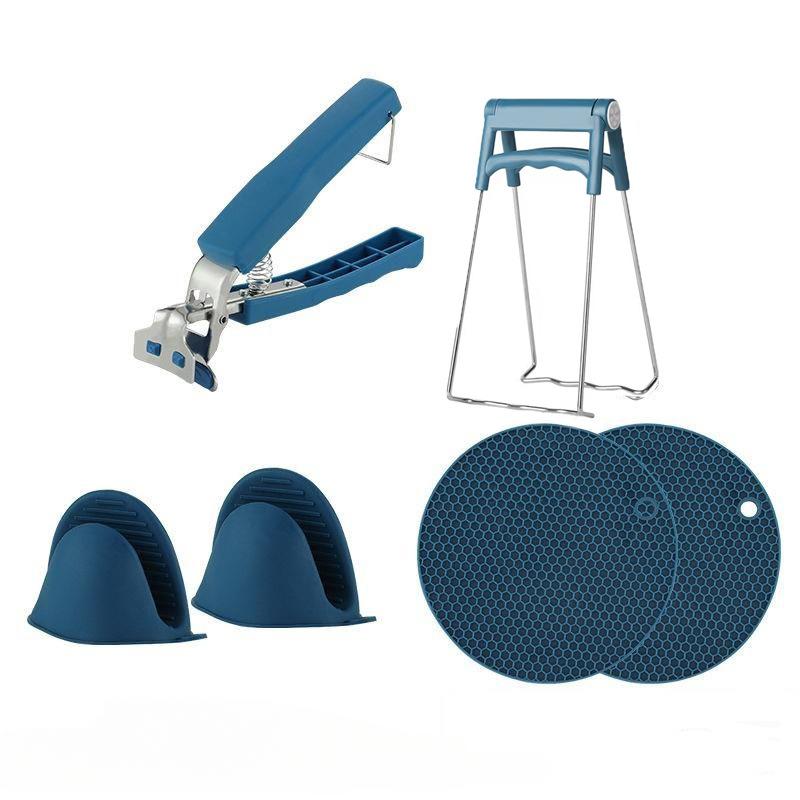 

Не обжигающий и нескользящий зажим для чаши, кухонный бытовой зажим для посуды, зажим для пароварки, держатель чаши из нержавеющей стали 5set