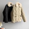 Women Winter Fur Collar Long Sleeve Solid Color All Match Warm Coat For Ladies Fashion Zipper Loose Chic Jacket