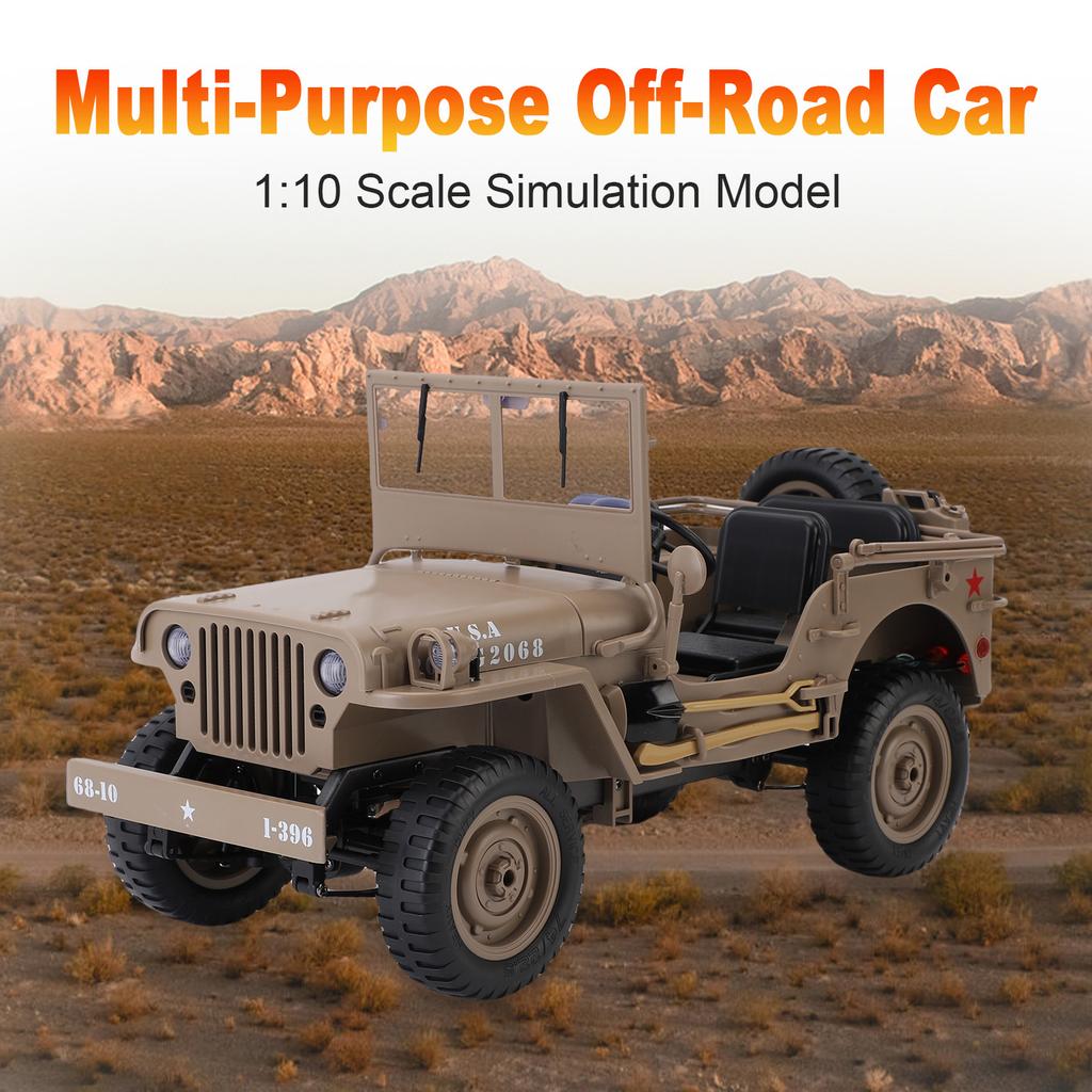 Remote Control Car, 2.4Ghz 4WD Off Road Vehicle with Lights, 1:10 All Terrain Electric Toy for Adult Kid Boy Yellow 1