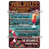 SQ-DGLZ Vintage Warning Pool Rules Metal Sign Plate Tin Sign Plate Home Bar Door Wall Decor Sticker Decoration Plaque Poster