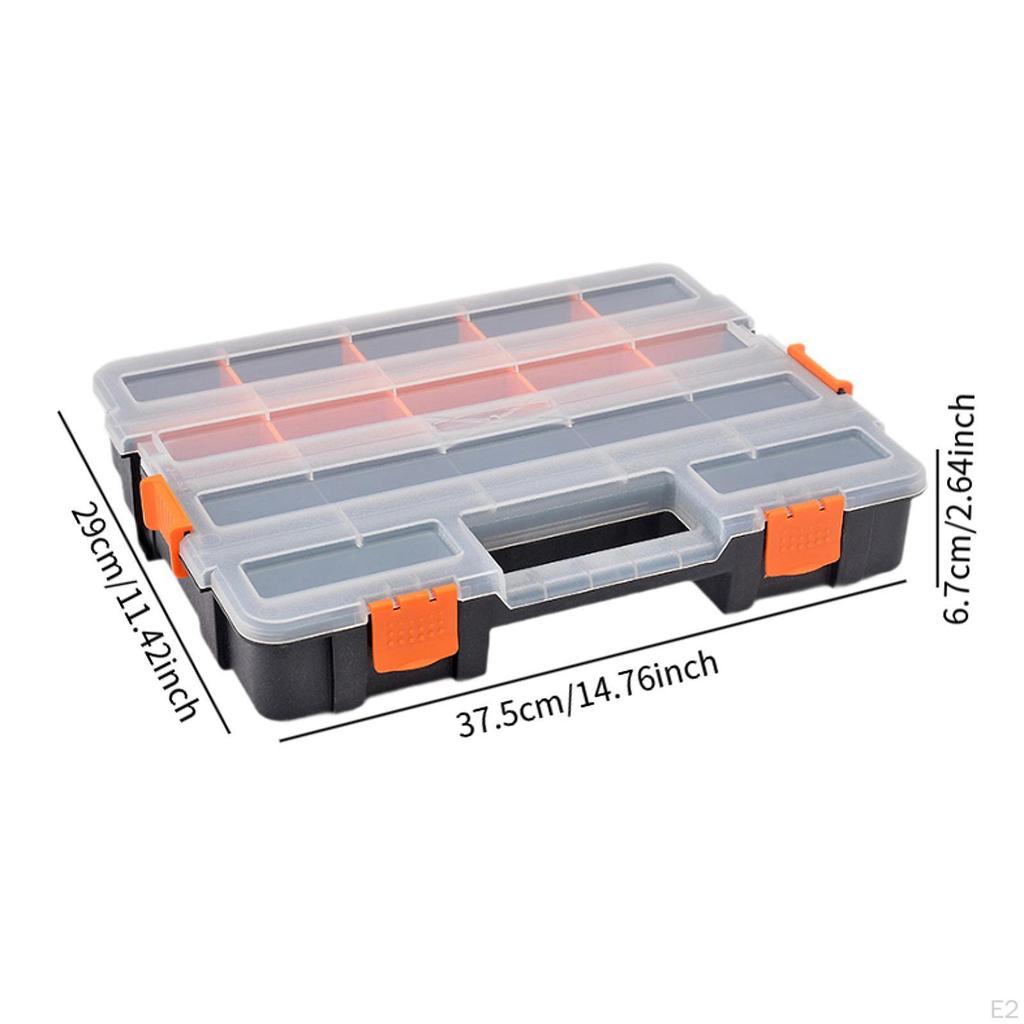 Compact Organizer Box with Adjustable Sections for Tools and Fasteners