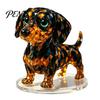 Acrylic Animal Ornaments Geometric Faux Crystal Sculpture, Sparkling Cat/Owl/Eagle/Dog Statue, Light Luxury Room Decoration Desktop Figurine Ornament