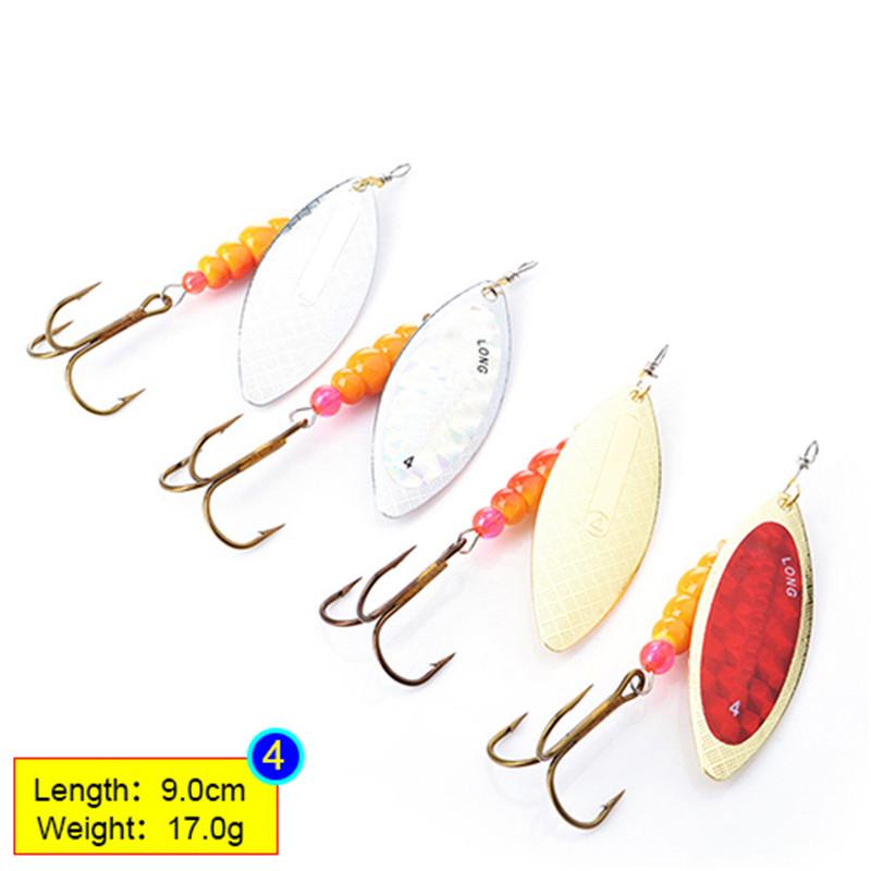 FISH KING 4 buc Spinner Bait 4g 7g 12g 18g 28g Spoon Naluci Stiuca Metal cu Treble Carlige Naluca de pescuit artificiala de bas