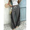 Women's Plus Size Leopard Print Spliced Sweatpants, Elastic Waist Circumference