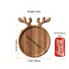 Festive Christmas Exclusive Gifts: Wooden Serving Platter with Antler Handle - 77/8" And 7 7/8" Sizes - Perfect for Parties And Holidays