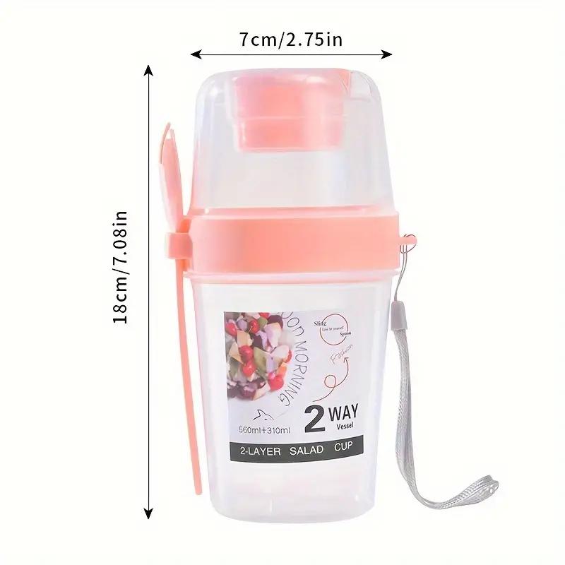 

1 шт. Портативный стакан для завтрака и салата, стакан для овсянки, контейнер для завтрака, фрукты, овощи, с вилкой и крышкой, для офиса, школы, кухонный гаджет 2&800ml&2