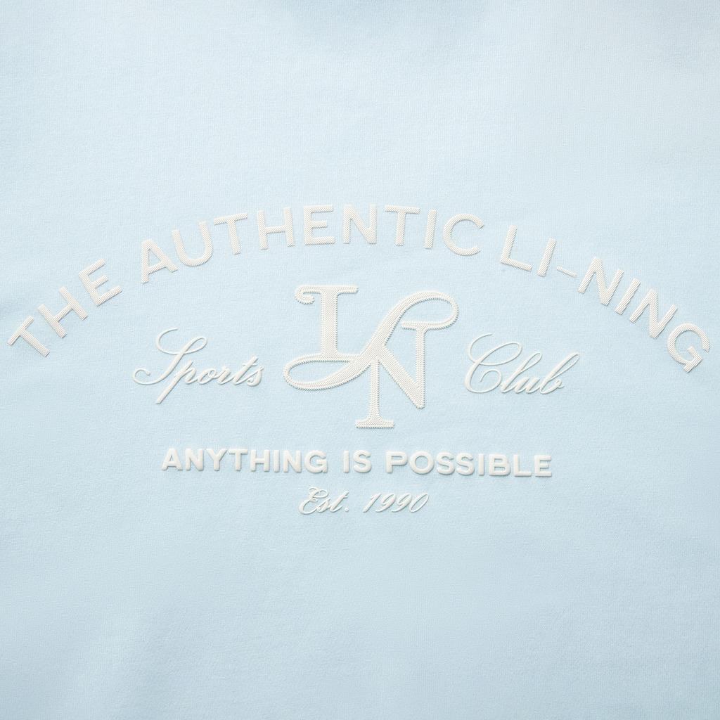 Li Ning Sports Trend Series Moisture Wicking Loose Short Sleeve T-Shirt Women Tops Light-Sky-Blue Cream AHSV194-3