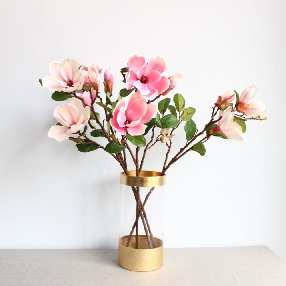 

Realistic Simulation Magnolia Flower Handmade Fake Flower Artificial Magnolia Branch Office