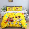 Set di biancheria da letto con stampa del logo del cioccolato M&M alla moda, set di biancheria da letto squisito, set copripiumino, set di piumoni, set di biancheria da letto, regalo per bambini
