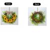 Sunflower Half Circle Wreath for Front Door Wall Decor