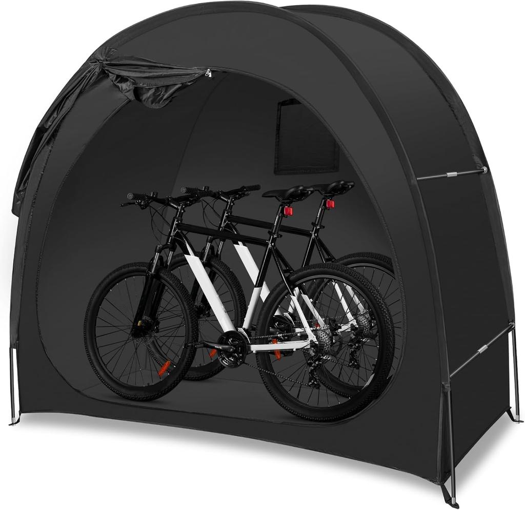 BQKOZFIN Bicycle Storage Bike Tent Garage for Bicycle Rainy Season Easy Outdoor Storage Dustproof Shed, 1-2 Bikes, Space-Saving, Water-Repellent,