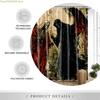 1pc Gothic Fantasy Shower Curtain with Medieval Castle & Dark Knights Design - Heavyweight Polyester Fabric Bathroom Decor, 17
