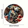 Vintage Tin Sign Patriotic God Bless Military Soldier Jesus Eagle Wall Art Durable Metal Poster Home Decor 2D Print