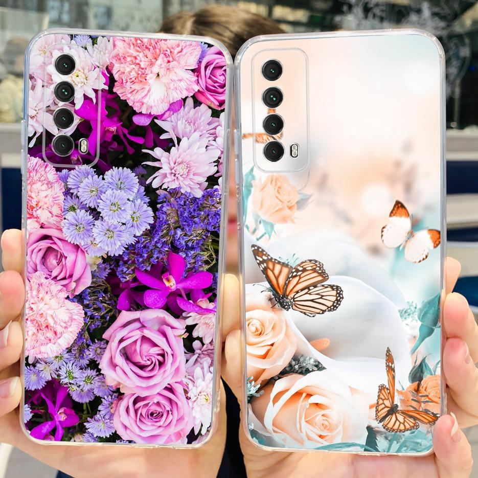 For Huawei P Smart 2021 Case PPA-LX1 PPA-LX2 New Fashion Painted Cover Soft TPU Phone Case For Huawei Y7a Psmart 2021 Coque Capa