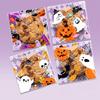 100PCS Mixed Pattern Halloween Candy Bags 10*10cm+3cm OPP Sugar Cookies Bag Self-sealing Transparent Cellophane