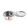 Stainless Steel Copper Bottom Belly Shape 3 Pc Tope/Cookware/Pot Set with Lid 380ML, 500ML, 780ML, (Silver)