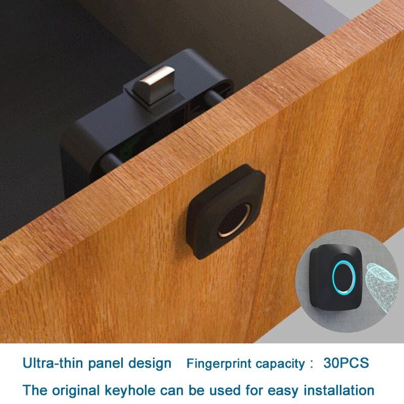 Ultra-thin Panel Wardrobe Locks Smart Cabinet Locks Biometric Keyless Furniture Drawer Cabinet Fingerprint Lock