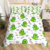 Dinosaur Duvet Cover Set Queen Twin Size,3Pcs Cartoon Dino Print Bedding Set for Kids Boys Room,Soft Microfiber Comforter Cover