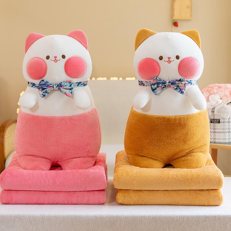 Cat Plush Dudu Stuffed Pillow Cushion Toy Summer Nap Blanket Airconditioning