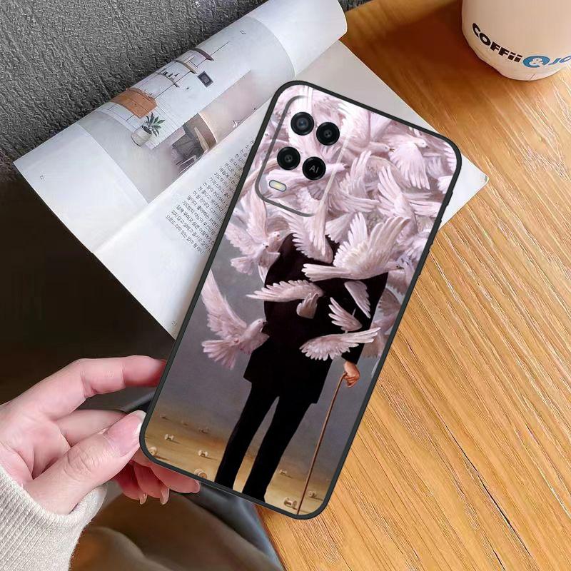 Rene Magritte Art Case For Oppo A5 A6 Pro A18 A38 A58 A78 A98 A54 A74 A94 A17 A57 A80 A60 A40 A96 A76 A16 A15