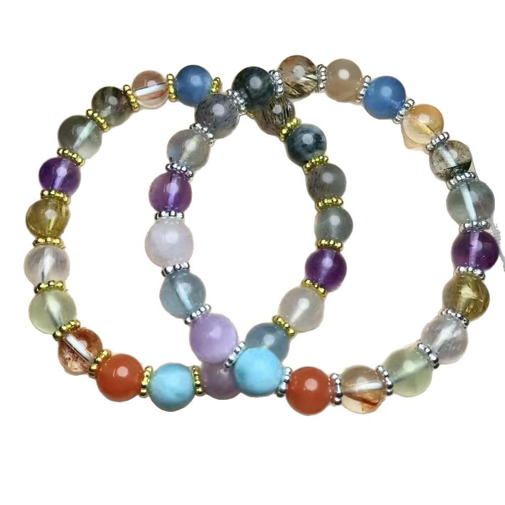 Women's Multi-Gemstone Bracelet with Amethyst, Citrine, and Super Seven Crystals
