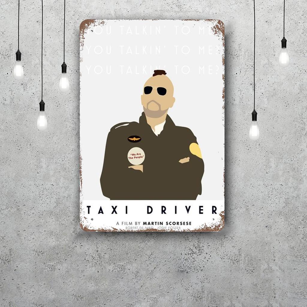 de niro taxi driver movie Retro Vintage Tin Sign Poster Decorative Plaque Metal Plate Wall Decor