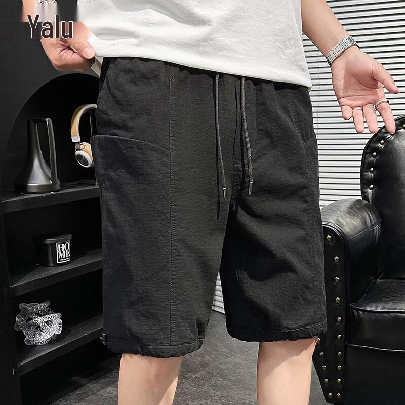 Yalu Men s American Retro Washed Cotton Cargo Shorts M