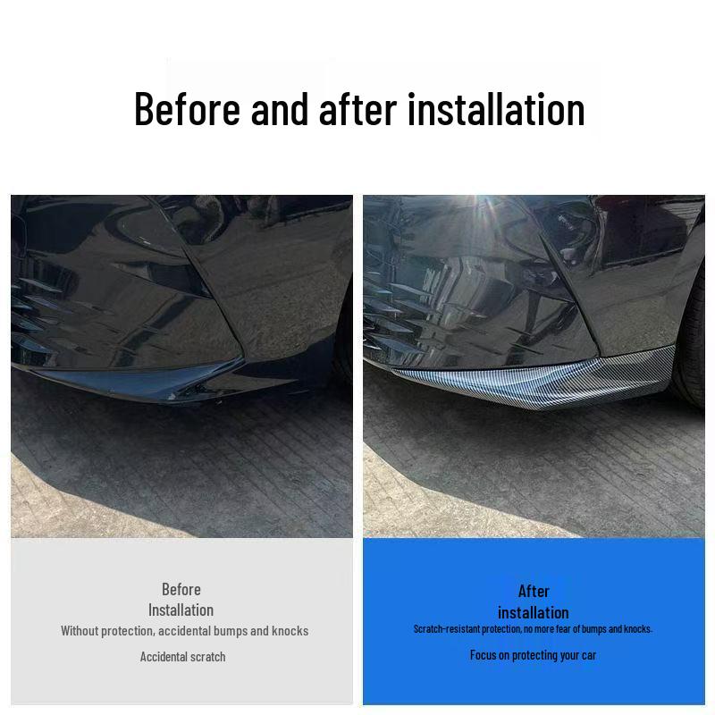 Camry Front Bumper Mod Kit: Anti-Collision Strips, Corner Protectors, Splitter, Lip, and Fascia Trim for 9th Gen