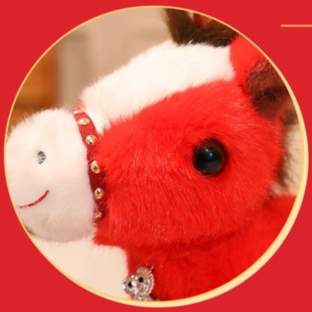 Cartoon Plush Horse Doll Pendant Soft Pony Keychain Toy Cute Zodiac Pony Figurine New Year Gift