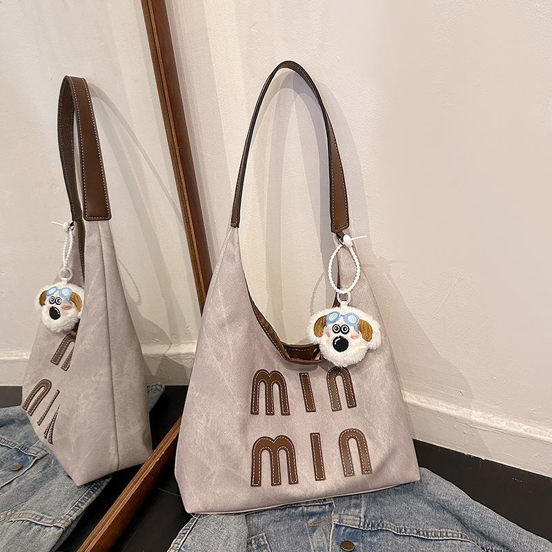

Frosted retro bag women s large-capacity new autumn casual shoulder bag women s commuting tote bag without pendant