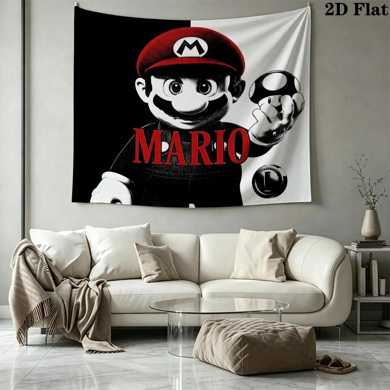 Super Mario Wall Tapestry Aesthetic Wall Hanging Printed Fabric Blanket Decorative Tapestries For Bedroom Living Room Home Decor