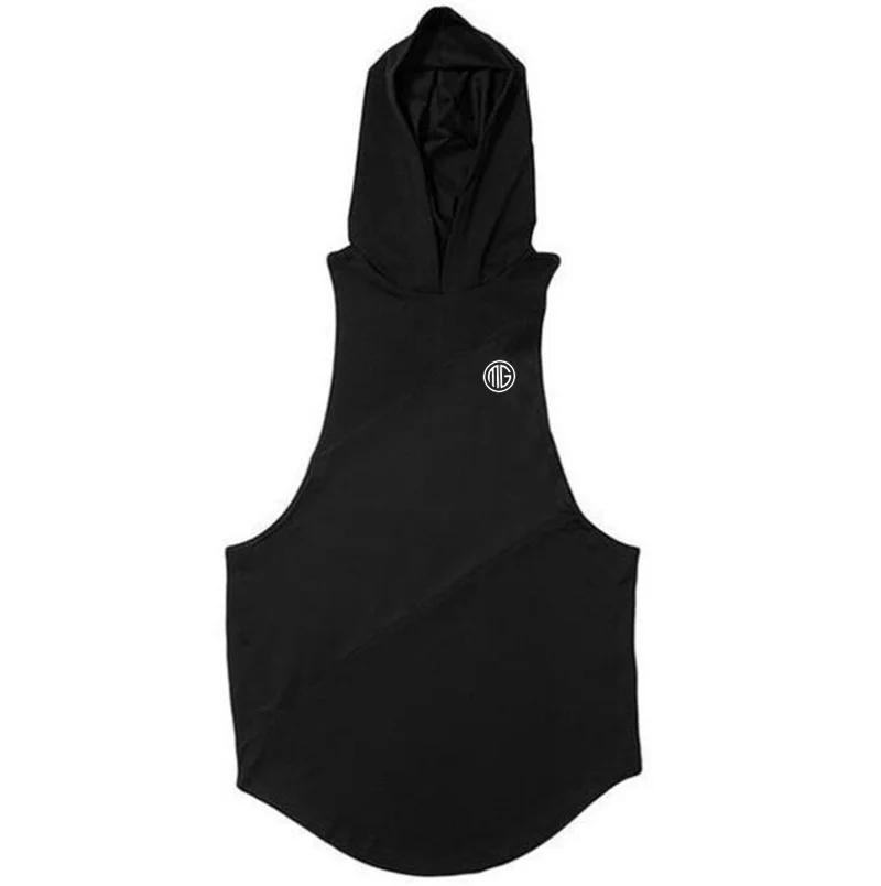 

Muscleguys Running Vests with Hooded Mens Cotton Patchwork Mesh Gym Clothing Fitness Tank Tops Bodybuilding Stringer Workout Singlet XXL небесно-голубой