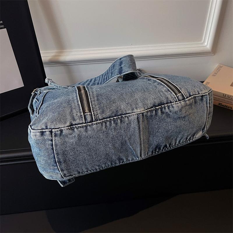 Borsa Tote in Denim da Donna Borsa Grande Capacità Borsa a Spalla Borsa a Tracolla