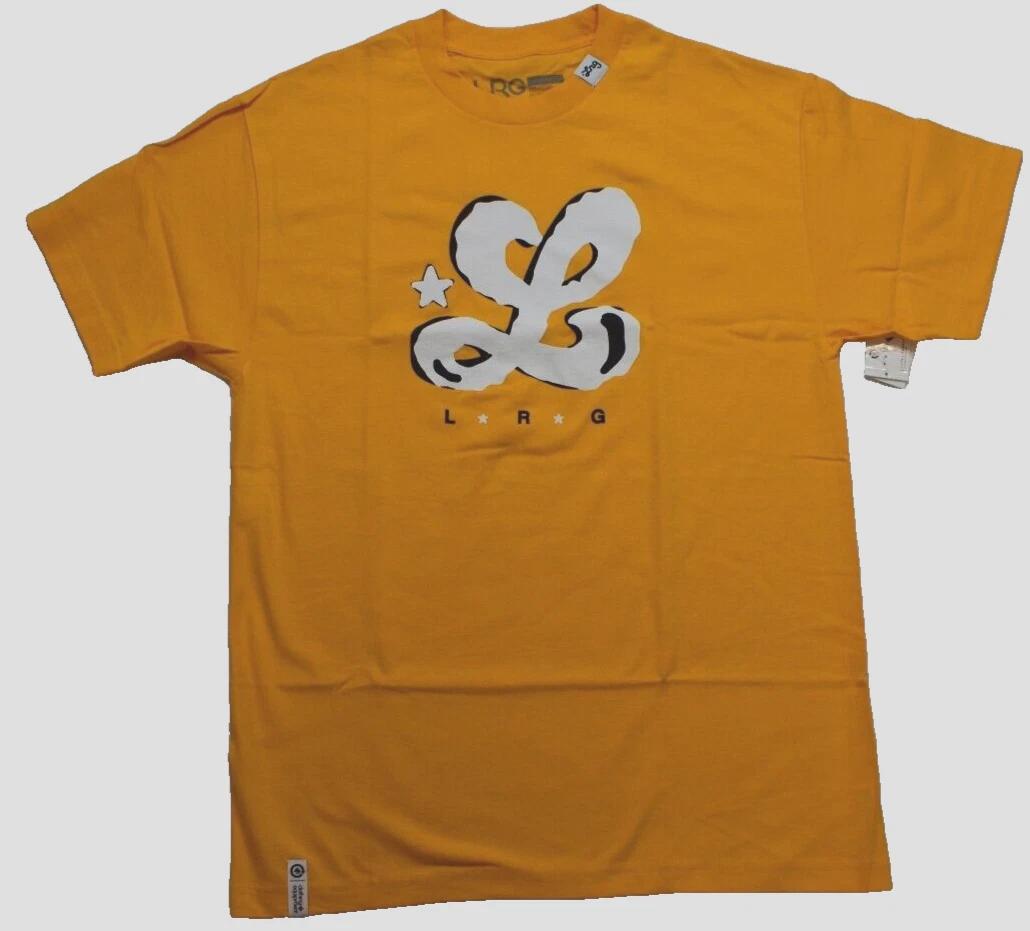 Lifted Research Group Mens LRG Shakey  L  Logo Gold Shirt NWT Large S