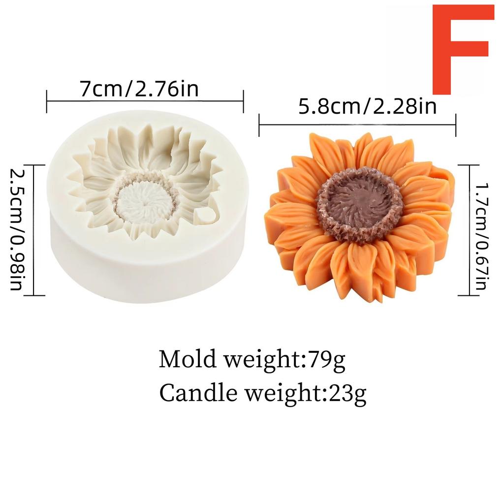 3D Sonnenblumen Kerzenform Silikon Seife Gips Aromatherapie DIY Backwerkzeuge Gips Heimdeko Ton Harz Kunsthandwerk Bouquet